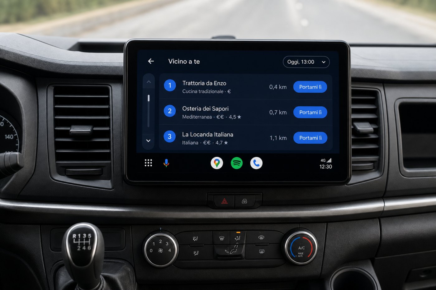 DoveMangio su Android Auto: lista locali vicini e Portami lì